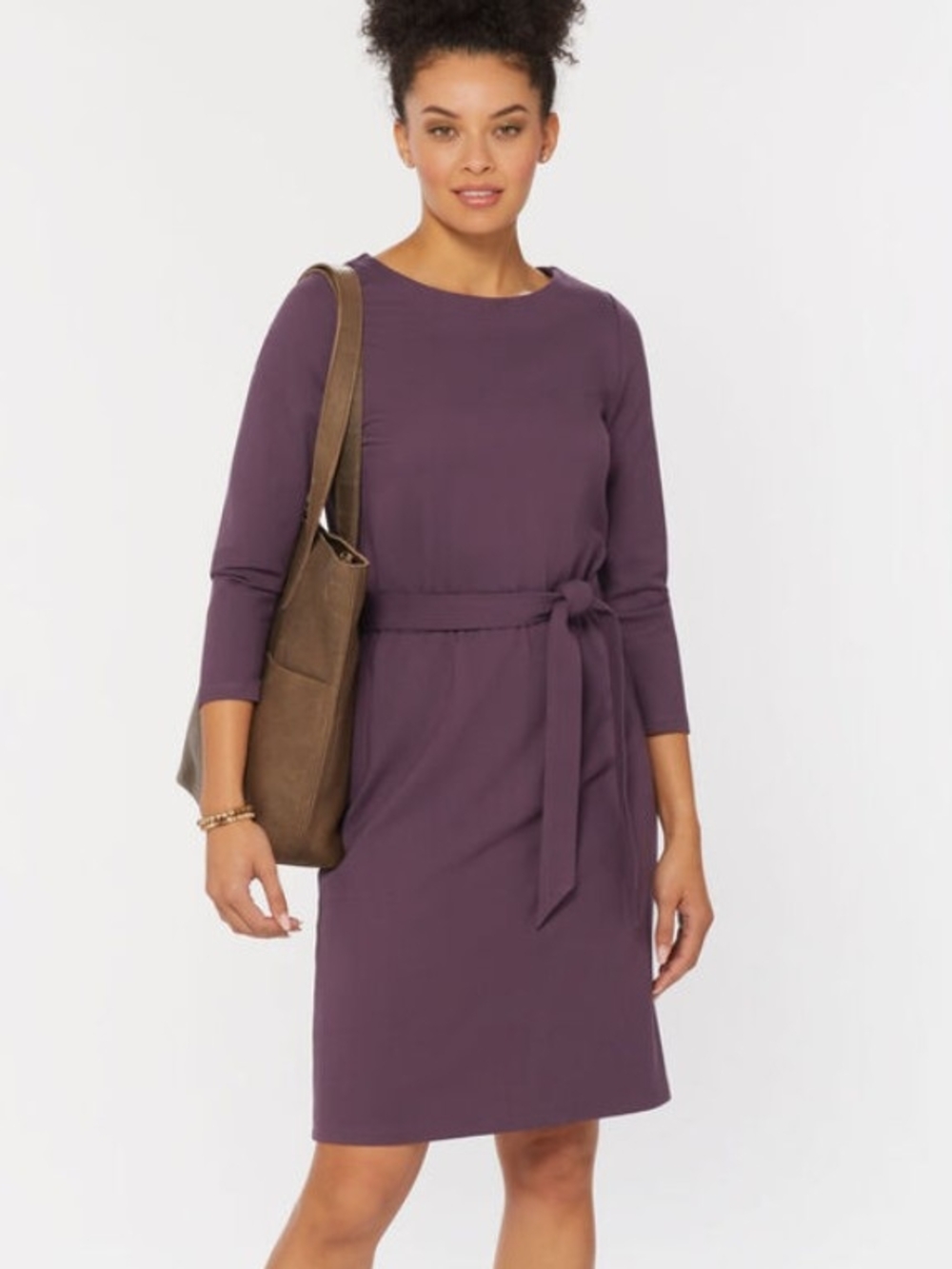 Duluth Trading Co. Womens Ponte Pro Knit Dress Purple Size Small